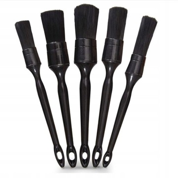 5Pcs Car detail brush Natural Boar Hair