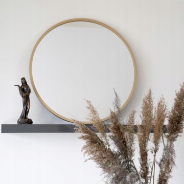 LUSTRO W ZŁOTEJ RAMIE 60 CM WISZĄCE DEKORACYJNE