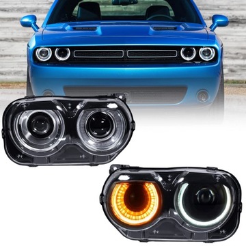 DODGE CHALLENGER 2015-2024 SVĚTLO LEVÝ PRAVÁ PŘEDNÍ HALOGEN ŽÁROVKY LED NOVÉ