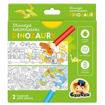Czuczu Dłuuugie kolorowanki DINOZAURY 4+ Czu Czu