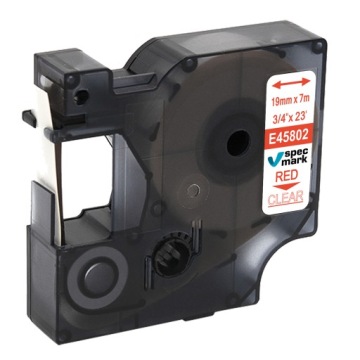 Лента Specmark для DYMO D1 45802 19мм/7м прозрачная/красная