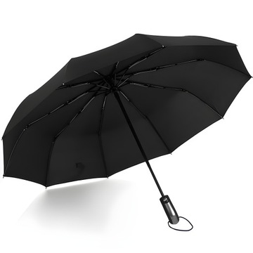 SOLIDNY PARASOL PARASOLKA SKŁADANA AUTOMAT UNISEX 10 DRUTÓW + POKROWIEC