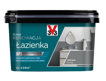 V33 FARBA RENOWACJA EASY ŁAZIENKA 2l ANTRACYT