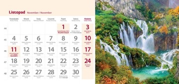 Настольный календарь на 2024 год ФОТО 24х11см ВОДОПАДЫ ВОДА