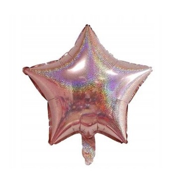 Balon foliowy gwiazda rose gold holograficzna 45cm