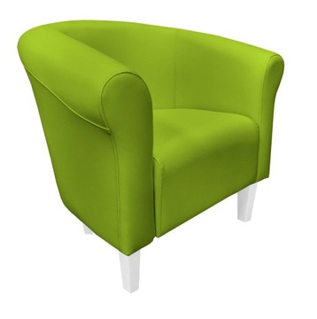 Fotel Milo D5 limonka nogi 15 białe