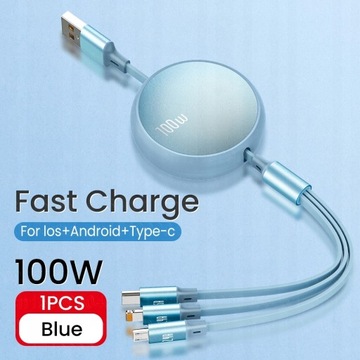 USB-кабель для быстрой зарядки данных 3 в 1 для iPhone