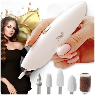 FREZARKA do paznokci MANICURE PEDICURE 5w1 Adler AD2179 BEZPRZEWODOWA FREZY