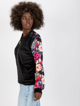 Bluza welurowa ROZPINANA bomberka FLOWERS 86C S/M