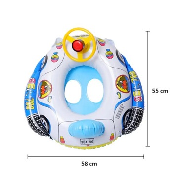 KOŁO DMUCHANE AUTKO Auto Z SIEDZISKIEM KIEROWNICĄ I KLAKSONEM Samochód