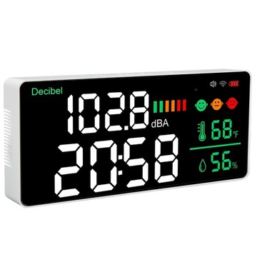 Miernik decybeli LED 2.4G WiFi do montażu na
