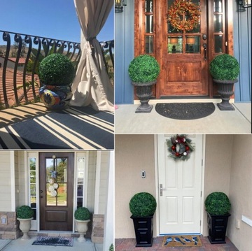 2X ШАР САМШИТА ИСКУССТВЕННЫЙ САМШИТ КАК ЖИВОЙ ЗЕЛЕНЫЙ ГОРШОК POWER ПЛОТНЫЙ 28 СМ