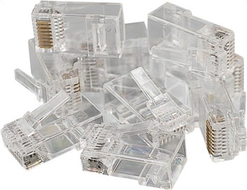 Вилка RJ45, проходная UTP кат. 6, 10 шт.