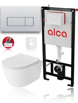 Комплект GEB, каркас, скрытый унитаз, глянцевый хром, унитаз