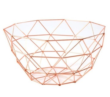 KOSZYK NA OWOCE METALOWY AŻUROWY GOLD ROSE ZŁOTY