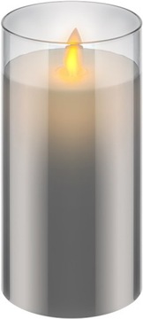 Świeca woskowa LED w szkle, 7,5 x 15 cm ZŁOTA