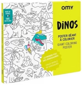 DINOZAURY gigantyczna kolorowanka 100x70 cm OMY 3+
