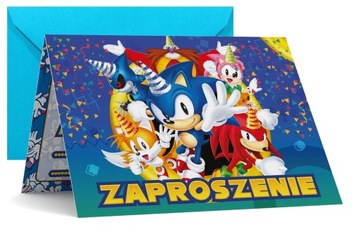 ZAPROSZENIE URODZINOWE SONIC ZAPROSZENIA + KOPERTA