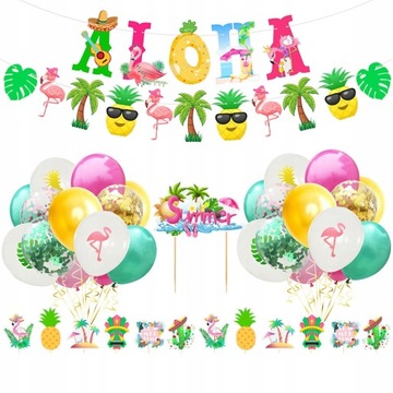 Balony Ananasowe Hawajskie Dekoracje Party