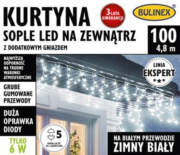 BULINEX Kurtyna sople LED 100L biały zimny