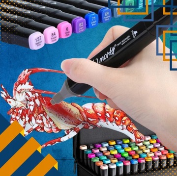 АЛКОГОЛЬНЫЕ МАРКЕРЫ 80 ШТ. Маркеры Маркеры Двусторонние маркеры Pro + СУМКА