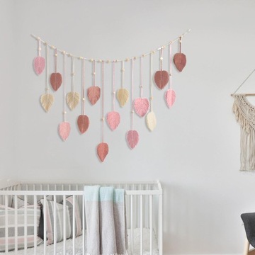 Макраме Висит Тканый Гобелен Бохо Скандинавский Фон Кулон Розовый