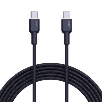 Aukey Kabel USB-C - USB-C 2.0, PD 60W, oplot 1m