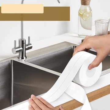 2 РОЛИКА УПЛОТНИТЕЛЬНОЙ ЛЕНТЫ ДЛЯ ВАННЫ, САМОКЛЕЯЩАЯСЯ, ВОДОНЕПРОНИЦАЕМАЯ, ВАННЫ