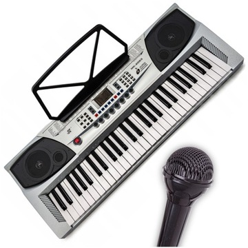 KEYBOARD Organy Pianino ZESTAW z Mikrofonem Pulpit na Nuty NAGRYWANIE