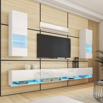 Meble biały połysk PREMIUM Meblościanka do salonu