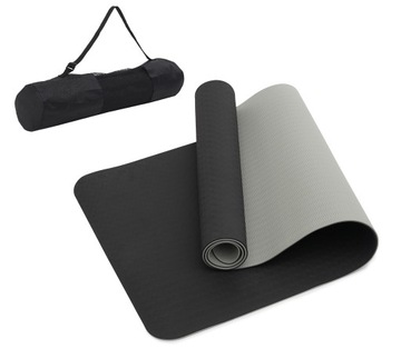 MATA TPE 10MM DO ĆWICZEŃ FITNESS JOGI PILATES DUŻA 2-WARSTWOWA SPORTVIDA