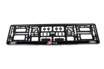 AUDI SLINE PLATE FRAME ЛОГОТИП КРАСНЫЙ S-LINE 3D