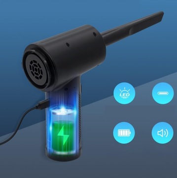 ELEKTRYCZNY ODKURZACZ RĘCZNY Z FUNKCJĄ DMUCHANIA 6000MAH 6 NASADEK