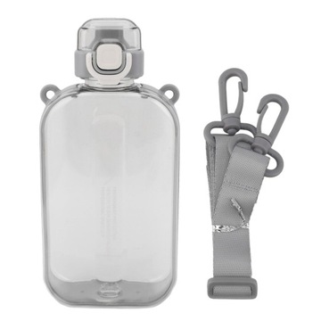 Płaska butelka na wodę 750 ml Slim PC, szczelna, silikonowa z paskiem 8F