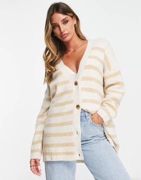 MANGO _MI4 SWETER KARDIGAN LUŹNY DEKOLT V PASKI _L