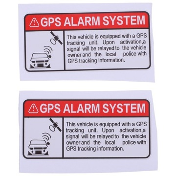 2 SZT. SYSTEM ALARMOWY GPS ZNAK NAKLEJKI SAMOCHODOWE OSTRZEŻENIE
