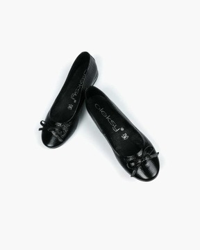 Черные женские кожаные балетки Oleksy R40