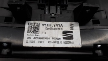 6P0920741A PŘÍSTROJOVÁ DESKA BUDÍKY SEAT IBIZA 1.4 TDI 15R