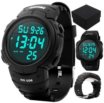 Мужские светодиодные часы SKMEI Секундомер Дата Электронный