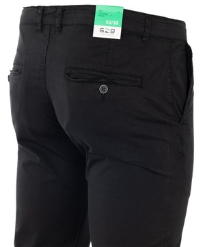 МУЖСКИЕ УДОБНЫЕ ЧЕРНЫЕ ЛЕТНИЕ БРЮКИ - ЧИНОС с ЭЛАСТАНОМ W48(30)