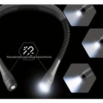 НАШЕЙНАЯ СВЕТОДИОДНАЯ ЛАМПА ДЛЯ ЧТЕНИЯ, 3 ЦВЕТА, ГИБКАЯ БАТАРЕЯ, USB