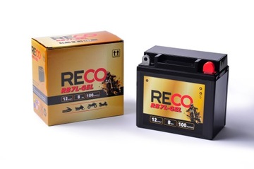 Akumulator motocyklowy żelowy Reco RB7L-GEL YB7L-B 12V 8Ah 100A P+