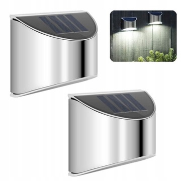 LAMPKI SOLARNE OGRODOWE LAMPA SOLARNA KINKIET 2SZT