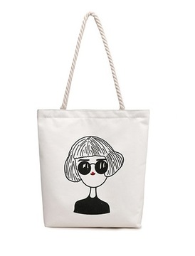 TORBA PŁÓCIENNA Z NADRUKIEM SHOPPER BAG SZNUREK