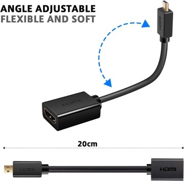 Adapter Micro HDMI na HDMI 4K dla Raspberry Pi