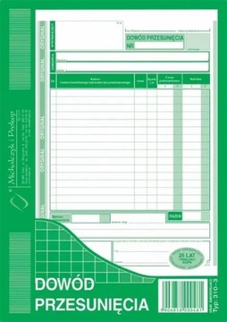 Dowód przesunięcia magazynowego 310-3 A5