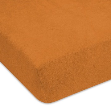 PRZEŚCIERADŁO Z TRWAŁEJ FROTTY NA GUMCE JEDNOLITE 180x200 CM JASNY BRĄZ
