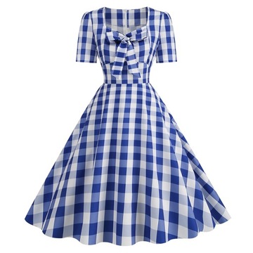 Damska sukienka w stylu retro z lat 50. i 60., w kropki, w stylu rockabilly