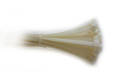 OPASKI ZACISKOWE KABLOWE ZIP UCHWYTY PASKOWE SPINKI 80x3 100szt BIAŁE