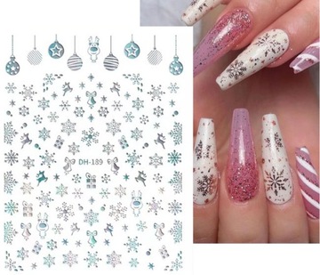 СЕРЕБРЯНЫЕ НАКЛЕЙКИ ДЛЯ НОГТЕЙ САМОКЛЕЯЩИЕСЯ DH189